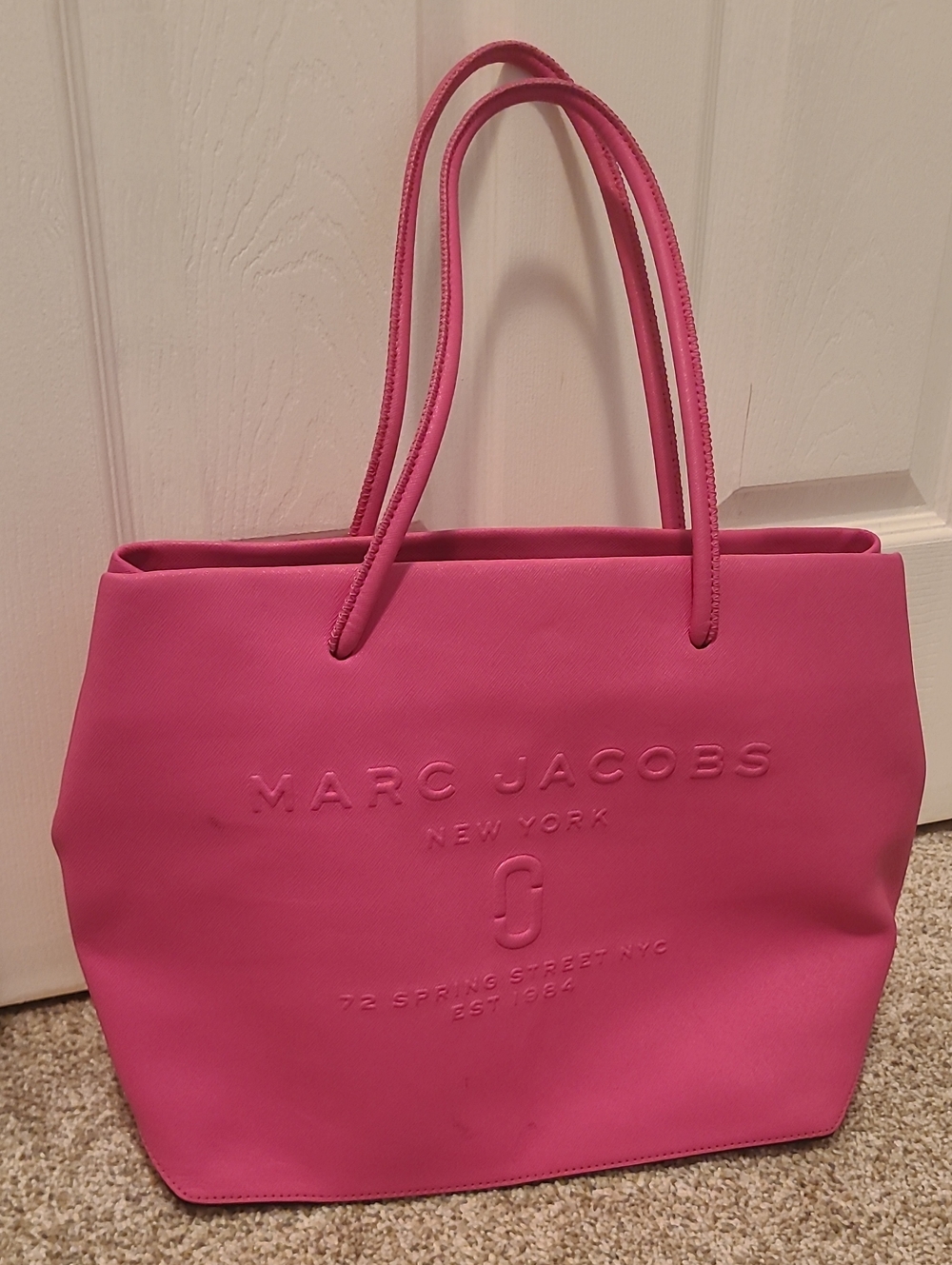 Marc Jacobs Hot Pink Embossed Logo Tote
